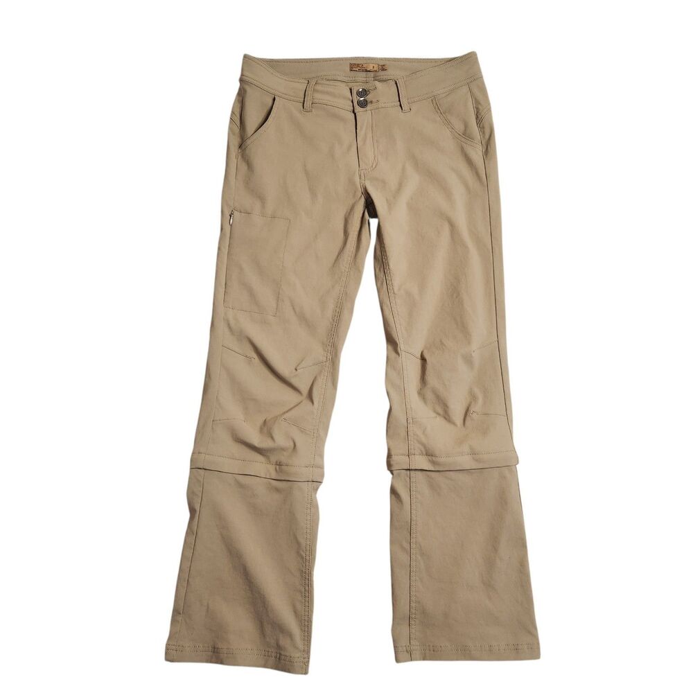 Prana Halle Convertible Hiking Pants Tan Khaki Stretch Women's 8 Short Gorpcore